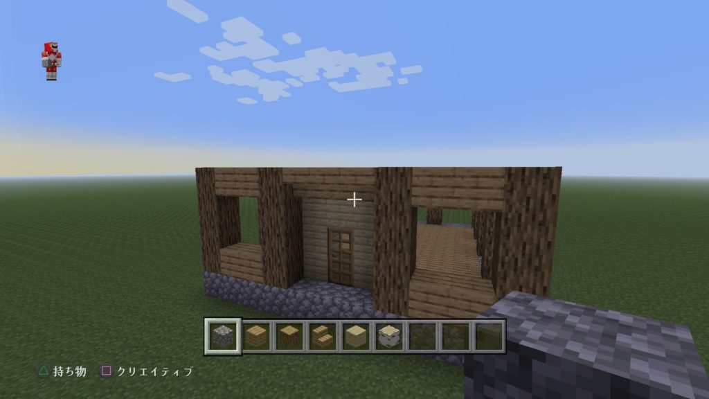 マイクラ家の簡単な作り方 素材4種類だけのサバイバルおしゃれ建築 リンクの中で踊りたい